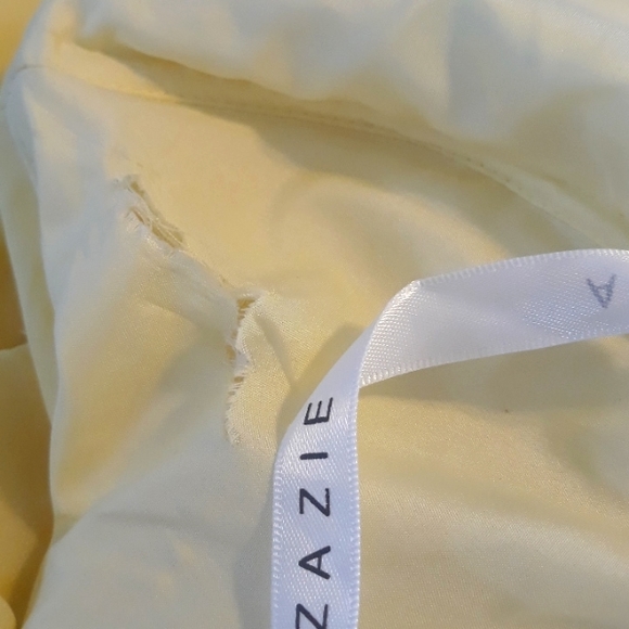 Azazie/ Yellow/ Sheer/ Halter Maxi Dress - Picture 10 of 10